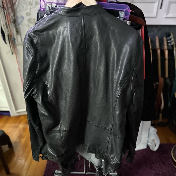 John Varvatos USA luxe black leather jacket size L - Picture 4 of 7